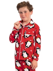 Conjunto de pijama navideño de pingüino con botones de Harry Bear - Imagen 6 de 12