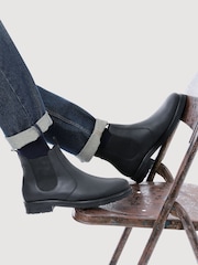 Negro - Jones Bootmaker Emile Wide Fit Leather Slip-On Boots - Imagen 1 de 5