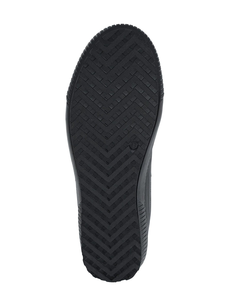 Jones Bootmaker Chrome Black Wide Fit Ladies Side Zip Casual Trainers - Image 5 of 5 Jones Bootmaker Chrome Black Wide Fit Ladies Side Zip Casual Trainers - Image 5 of 5