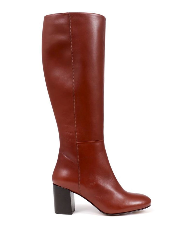 Jones Bootmaker Brown Regular Fit Neptune Medium Calf Fit Long Leather Boots - Image 1 of 4 Jones Bootmaker Brown Regular Fit Neptune Medium Calf Fit Long Leather Boots - Image 1 of 4