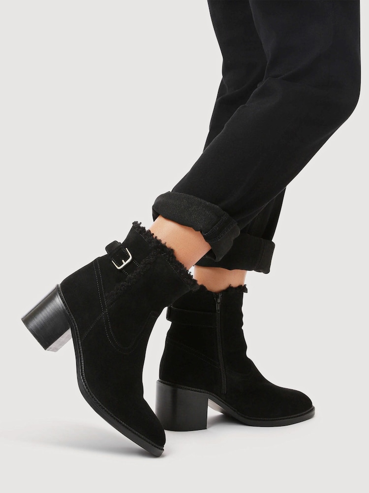 Jones Bootmaker Black Mavis Leather Buckled Ankle Boots - Image 1 of 5 Jones Bootmaker Black Mavis Leather Buckled Ankle Boots - Image 1 of 5