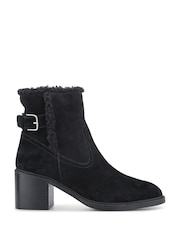 Jones Bootmaker Black Mavis Leather Buckled Ankle Boots - Image 2 of 5