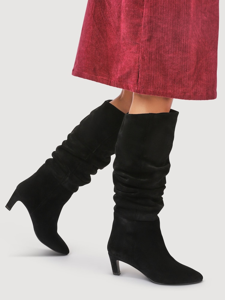 Jones Bootmaker Black Darlina Leather Slouch Long Boots - Image 1 of 6 Jones Bootmaker Black Darlina Leather Slouch Long Boots - Image 1 of 6