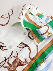 Impression verte - Robe mi-longue dos nu ceinturée - Image 6 de 7