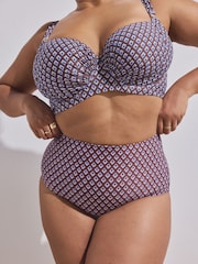 Čokoládově hnědá s geometrickým vzorem - Plavkové kalhotky - Obrázek 1 z 9