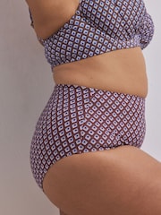 Čokoládově hnědá s geometrickým vzorem - Plavkové kalhotky - Obrázek 2 z 9