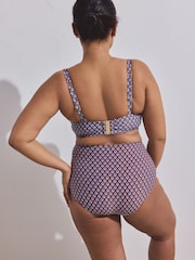 Čokoládově hnědá s geometrickým vzorem - Plavkové kalhotky - Obrázek 3 z 9