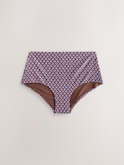 Čokoládově hnědá s geometrickým vzorem - Plavkové kalhotky - Obrázek 6 z 9