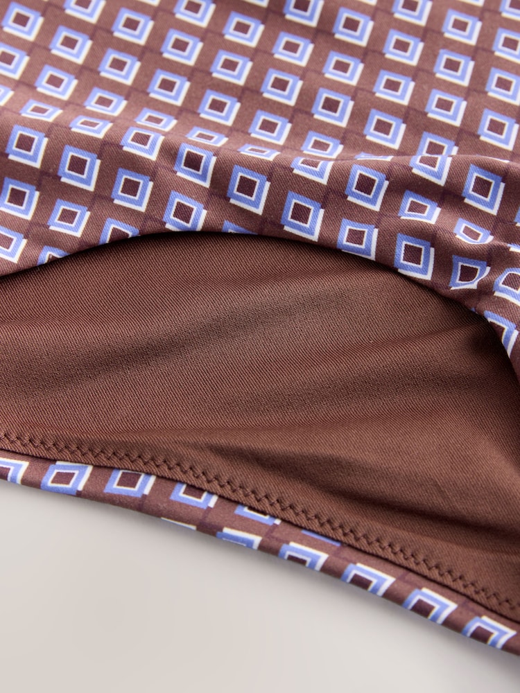 Čokoládově hnědá s geometrickým vzorem - Plavkové kalhotky - Obrázek 9 z 9