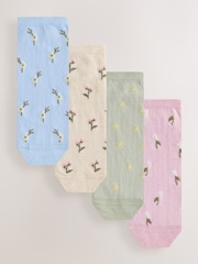 Pastel Ditsy Floral - Strukturierte Sneaker-Socken, 4er-Pack - Bild 1 von 8