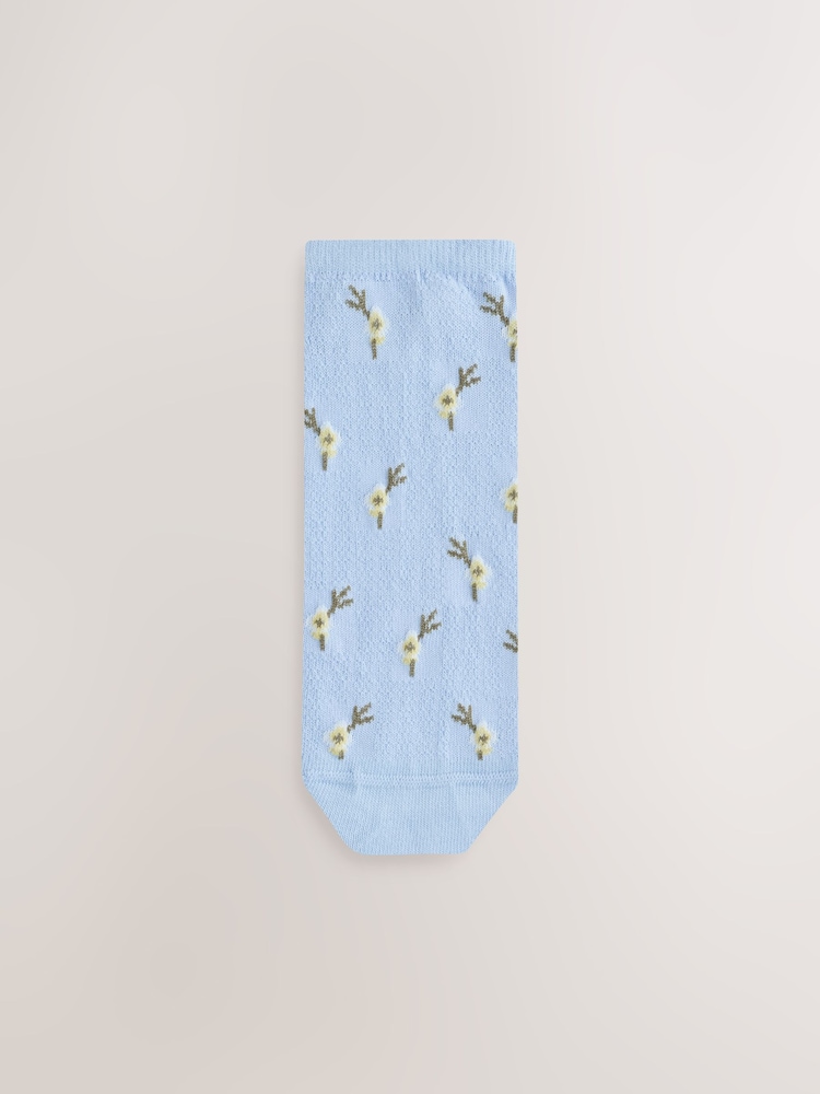 Pastel Ditsy Floral - Strukturierte Sneaker-Socken, 4er-Pack - Bild 2 von 8