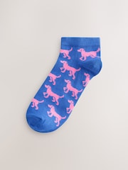 Multicolour Dog Pattern Trainer Socks 4 Pack - Image 2 of 5