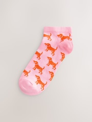 Multicolour Dog Pattern Trainer Socks 4 Pack - Image 4 of 5