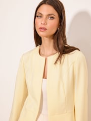 Lipsy Butter Yellow Cropped Collarless Blazer - Image 2 of 4
