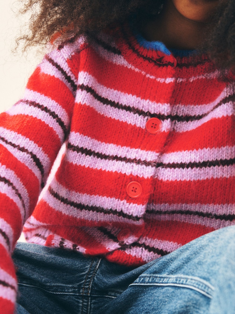 Red Stripe Knitted Cardigan (3-16yrs) - Image 2 of 4