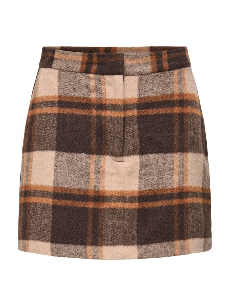 ONLY Brown Check Skirt - Image 1 of 2