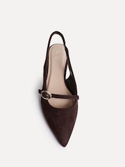 Linzi Brown Align Pointed Toe Ballet Flats With Buckle Detail - Image 4 of 5