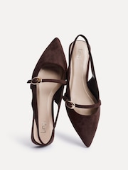 Linzi Brown Align Pointed Toe Ballet Flats With Buckle Detail - Image 5 of 5