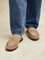 Linzi Natural Intro Ruched Slip On Mules - Image 2 of 6