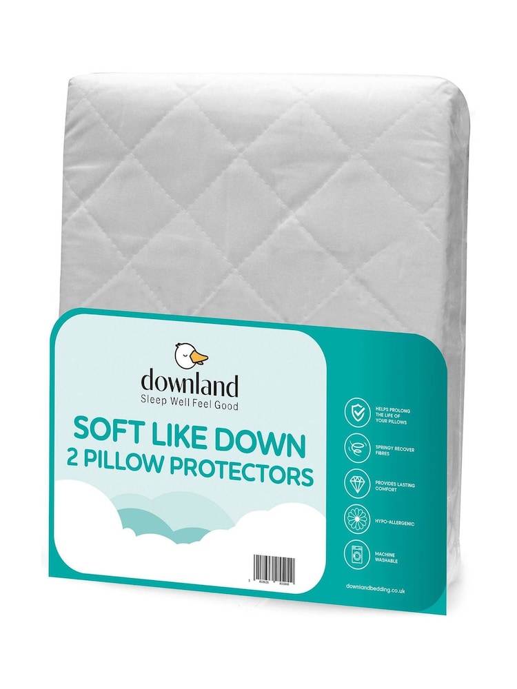 Downland Soft Like Down Microfibre Pillow Protector Pair - Image 3 of 3