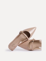 Linzi Nude Align Pointed Toe Ballet Flats With Buckle Detail - Image 3 of 5