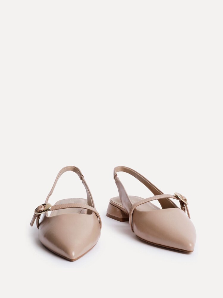 Linzi Nude Align Pointed Toe Ballet Flats With Buckle Detail - Image 5 of 5