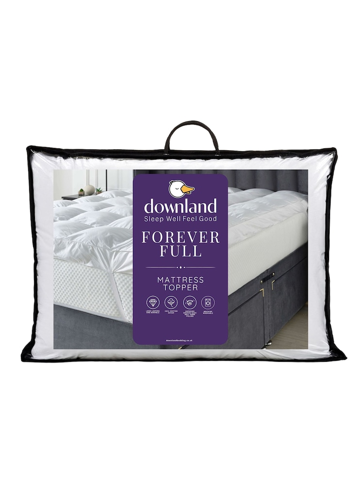 Downland White 3" Deep Forever Full Mattress Topper - Image 5 of 5