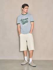 Edit Ecru Denim Baggy Jorts - Image 2 of 9