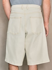 Edit Ecru Denim Baggy Jorts - Image 3 of 9