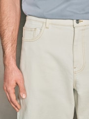 Edit Ecru Denim Baggy Jorts - Image 4 of 9