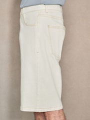 Edit Ecru Denim Baggy Jorts - Image 6 of 9