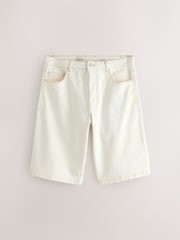 Edit Ecru Denim Baggy Jorts - Image 7 of 9