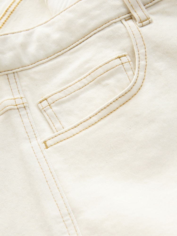 Edit Ecru Denim Baggy Jorts - Image 9 of 9