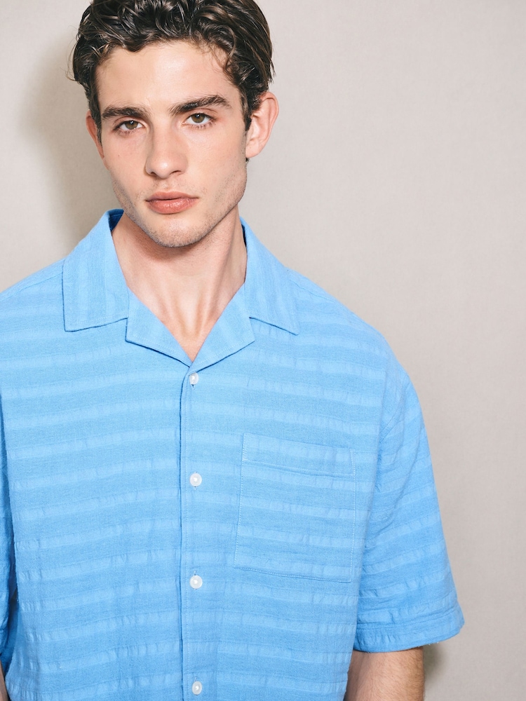 Blue Textured Cheesecloth EDIT Shirt - Image 1 of 7