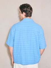 Blue Textured Cheesecloth EDIT Shirt - Image 3 of 7