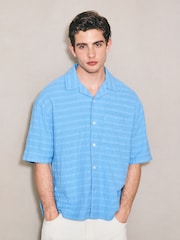 Blue Textured Cheesecloth EDIT Shirt - Image 4 of 7