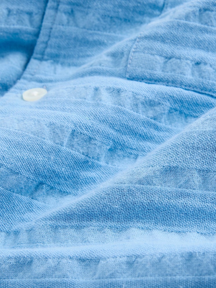 Blue Textured Cheesecloth EDIT Shirt - Image 7 of 7