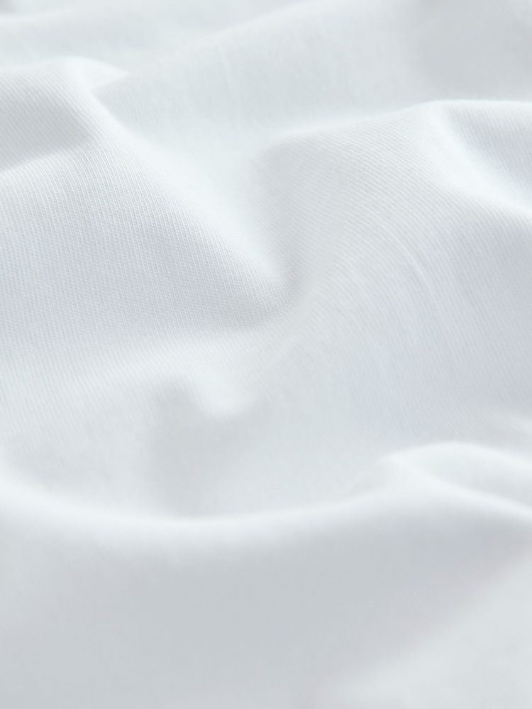 White Embellished Pearl Trim Short Sleeve Crew Neck T-Shirt - Image 7 of 7