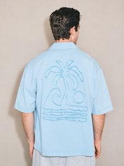Blue EDIT Pattern Short Sleeve Shirt - Image 1 of 11