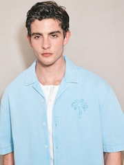Blue EDIT Pattern Short Sleeve Shirt - Image 5 of 11