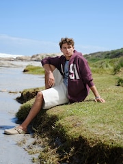 Berry Red EDIT Graphic Zip Through Hoodie - Image 10 of 14