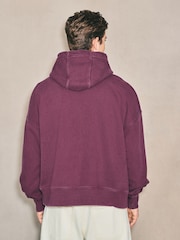 Berry Red EDIT Graphic Zip Through Hoodie - Image 5 of 14