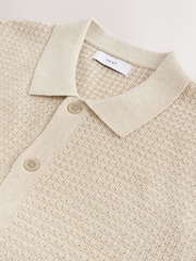 Ecru Relaxed Fit Edit Short Sleeve Cotton Rich Pointelle Shirt - Image 7 of 8