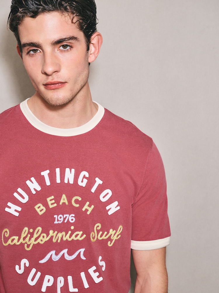 Red EDIT Ringer Graphic T-Shirt - Image 1 of 8 Red EDIT Ringer Graphic T-Shirt - Image 1 of 8