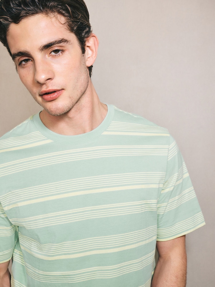 Green Horizontal Striped Edit T-Shirt - Image 1 of 7