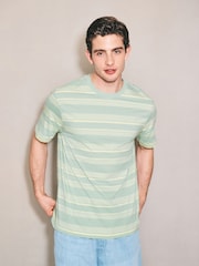 Green Horizontal Striped Edit T-Shirt - Image 4 of 7