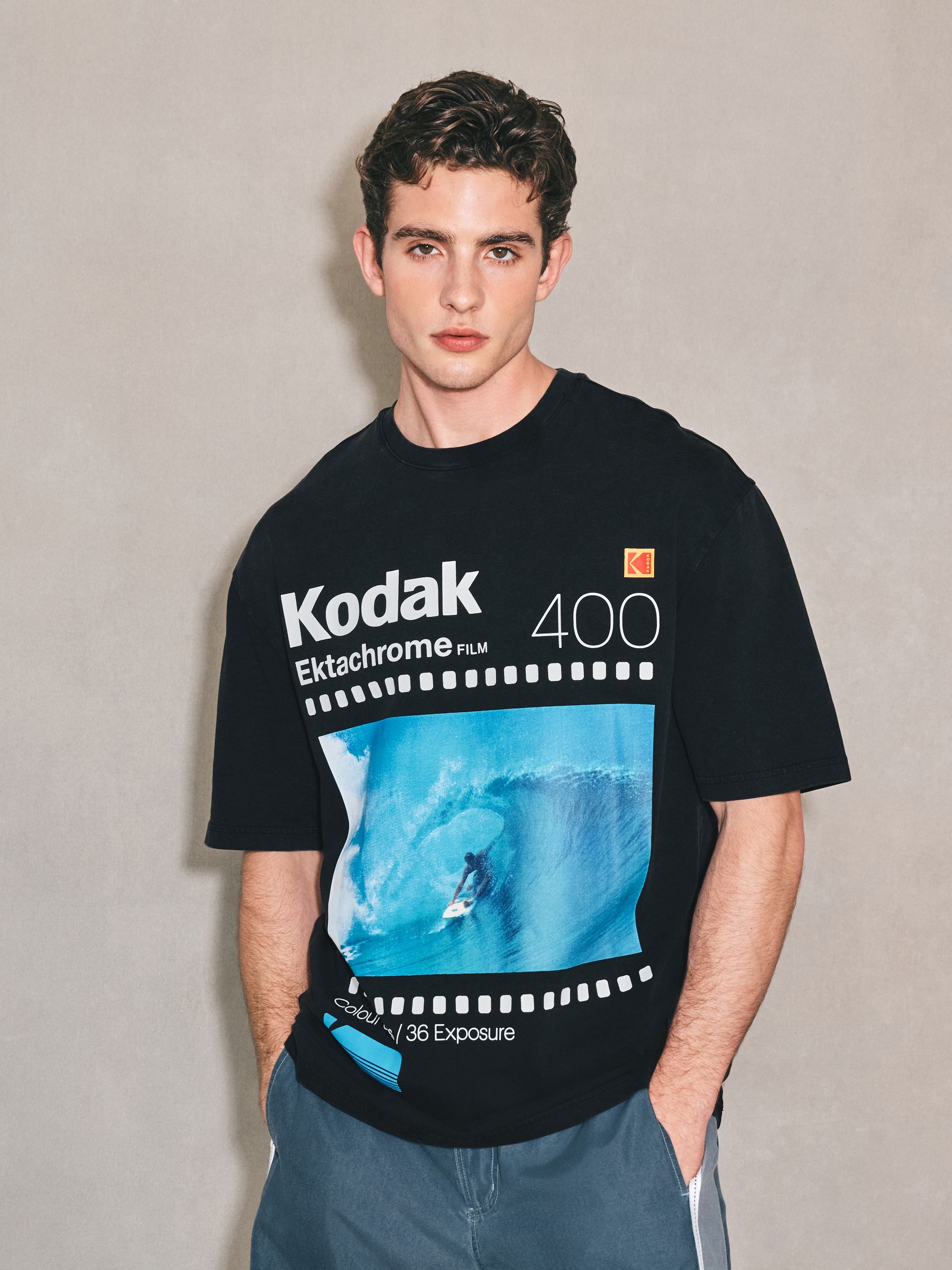Buy Black Kodak Graphic Edit T-Shirt from Next USA