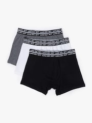 Luke 1977 Captain 3 Pack Black Grey White Boxers - Image 1 of 8