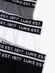 Luke 1977 Captain 3 Pack Black Grey White Boxers - Image 5 of 8
