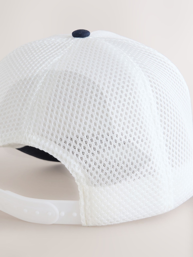 White/Navy Blue Edit Embroidered Trucker Cap - Image 2 of 3